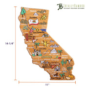 California State Shaped Cutting and Serving Board with Artwork by Fish Kiss™