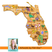 Florida State Shaped Cutting and Serving Board with Artwork by Fish Kiss™