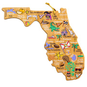 Florida State Shaped Cutting and Serving Board with Artwork by Fish Kiss™