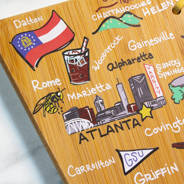 Georgia State Shaped Cutting and Serving Board with Artwork by Fish Kiss™