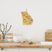 Georgia State Shaped Cutting and Serving Board with Artwork by Fish Kiss™