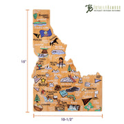 Idaho State Shaped Cutting and Serving Board with Artwork by Fish Kiss™