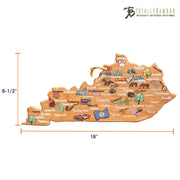 Kentucky State Shaped Cutting and Serving Board with Artwork by Fish Kiss™