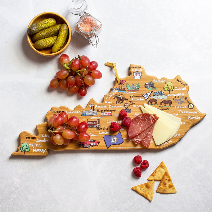 Kentucky State Shaped Cutting and Serving Board with Artwork by Fish Kiss™