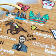 Kentucky State Shaped Cutting and Serving Board with Artwork by Fish Kiss™