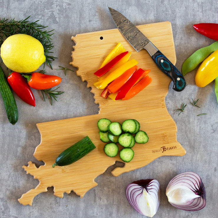 Louisiana State Shaped Cutting and Serving Board with Artwork by Fish Kiss™