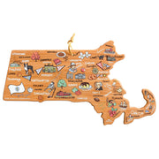 Massachusetts State Shaped Cutting and Serving Board with Artwork by Fish Kiss™