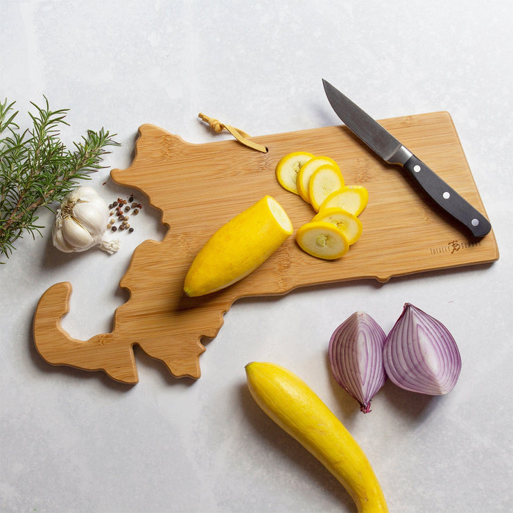 Massachusetts State Shaped Cutting and Serving Board with Artwork by Fish Kiss™