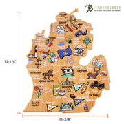 Michigan State Shaped Cutting and Serving Board with Artwork by Fish Kiss™