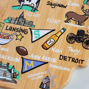 Michigan State Shaped Cutting and Serving Board with Artwork by Fish Kiss™