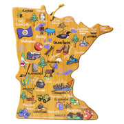 Minnesota State Shaped Cutting and Serving Board with Artwork by Fish Kiss™