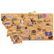 Montana State Shaped Cutting and Serving Board with Artwork by Fish Kiss™