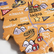 Montana State Shaped Cutting and Serving Board with Artwork by Fish Kiss™