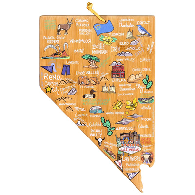 Nevada State Shaped Cutting and Serving Board with Artwork by Fish Kiss™