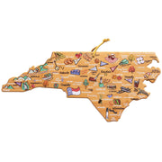 North Carolina State Shaped Cutting and Serving Board with Artwork by Fish Kiss™