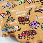 Ohio State Shaped Cutting and Serving Board with Artwork by Fish Kiss™