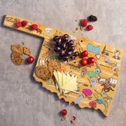 Oklahoma State Shaped Cutting and Serving Board with Artwork by Fish Kiss™