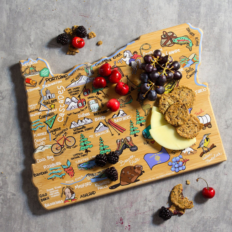 Oregon State Shaped Cutting and Serving Board with Artwork by Fish Kiss™