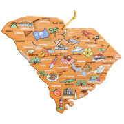 South Carolina State Shaped Cutting and Serving Board with Artwork by Fish Kiss™