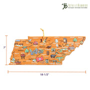 Tennessee State Shaped Cutting and Serving Board with Artwork by Fish Kiss™