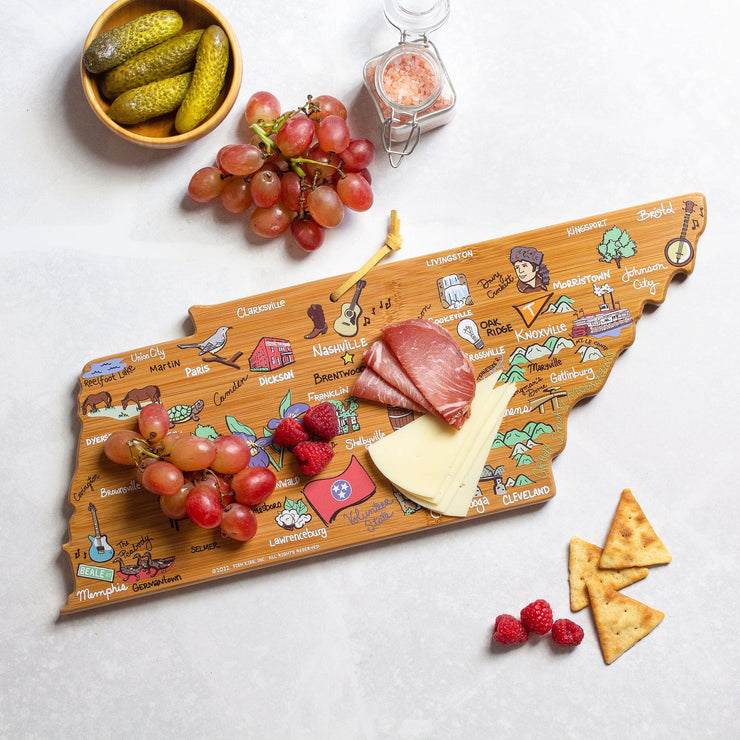 Tennessee State Shaped Cutting and Serving Board with Artwork by Fish Kiss™