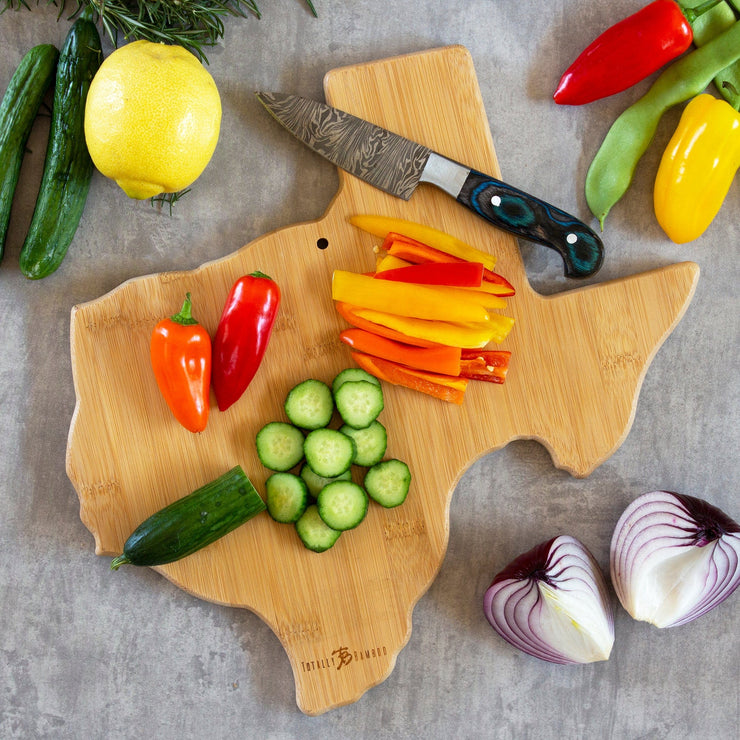 Texas State Shaped Cutting and Serving Board with Artwork by Fish Kiss™