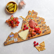 Virginia State Shaped Cutting and Serving Board with Artwork by Fish Kiss™