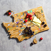 Washington State Shaped Cutting and Serving Board with Artwork by Fish Kiss™