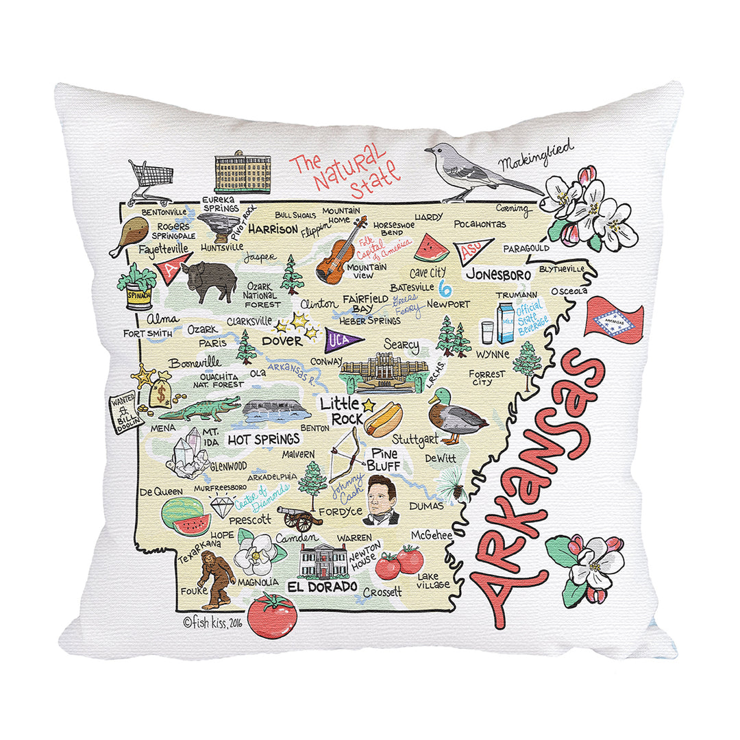 Embroidered State newest Map Pillow California