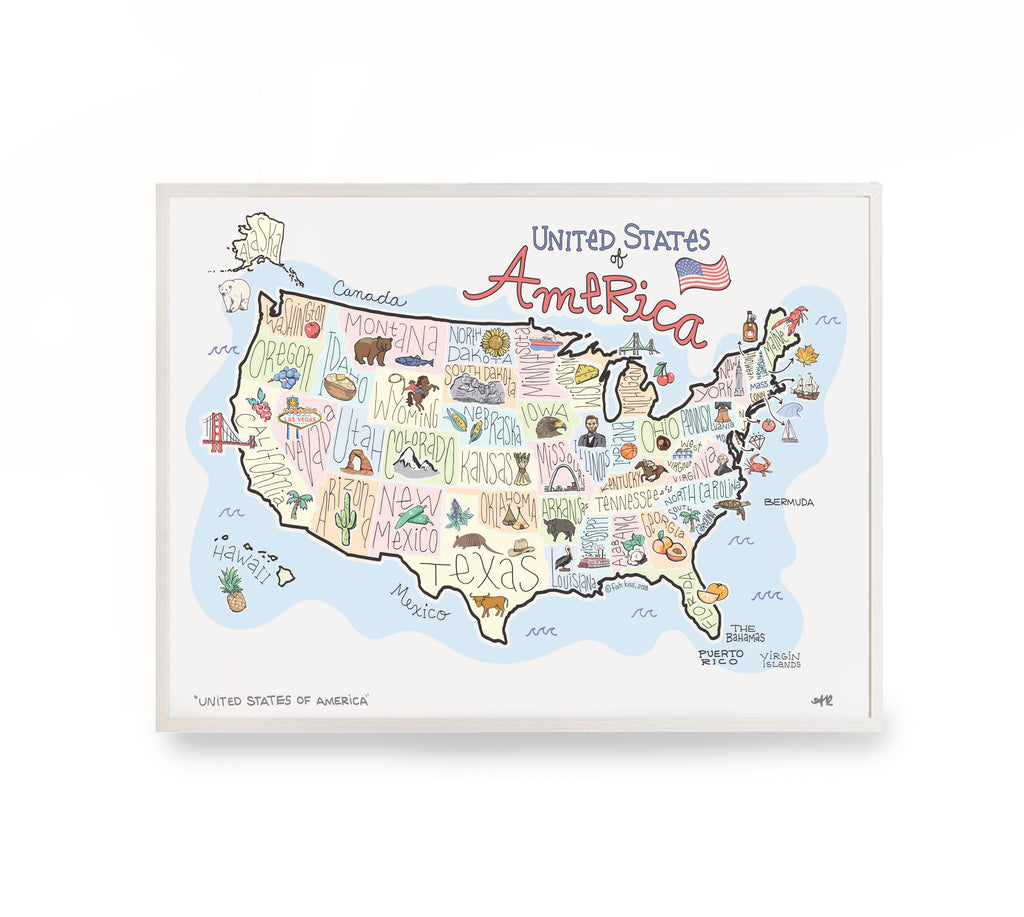 America Map Print – Fish Kiss