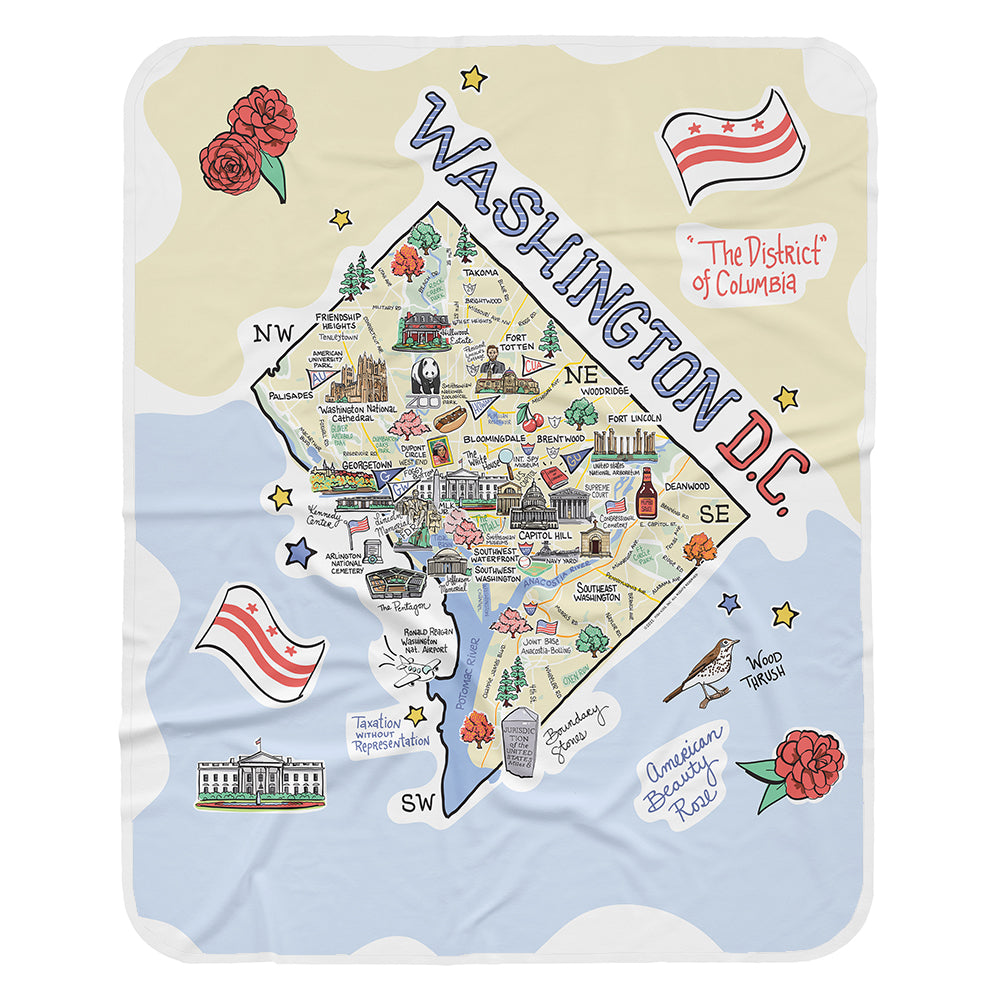 Washington D.C. Map Baby Blanket - JERSEY – Fish Kiss